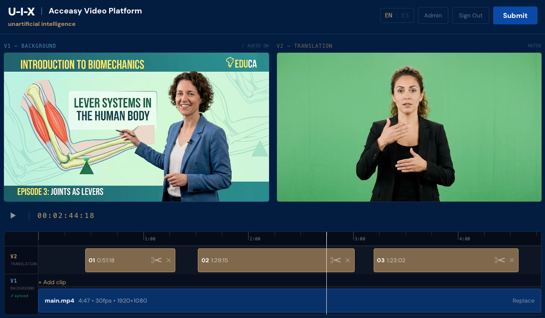 Acceasy Video Platform UI