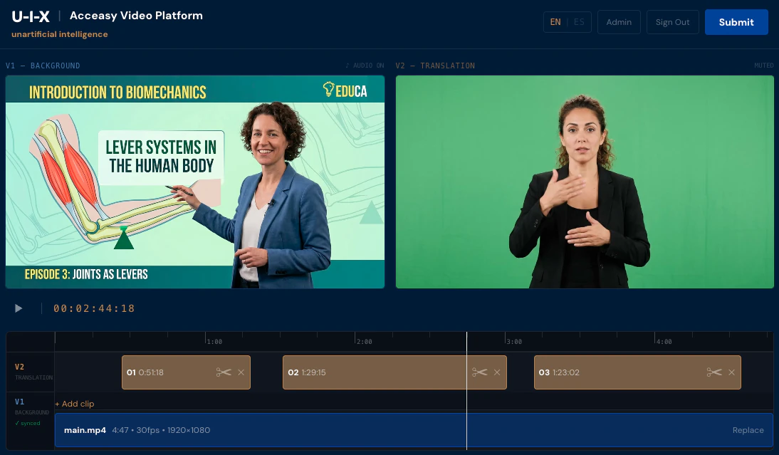Acceasy Video Platform UI