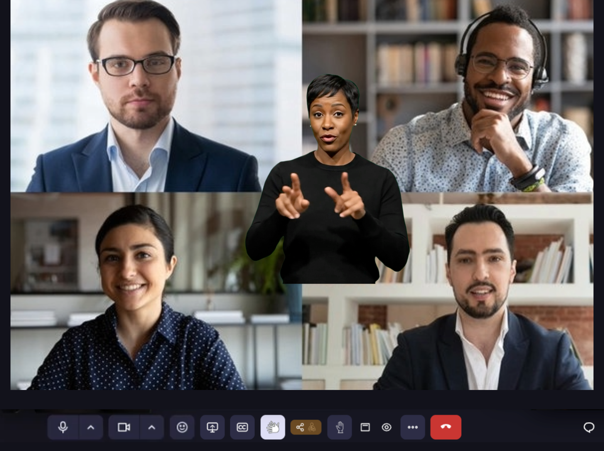 Acceasy Meet — an accessible video meeting with a floating sign-language interpreter overlay